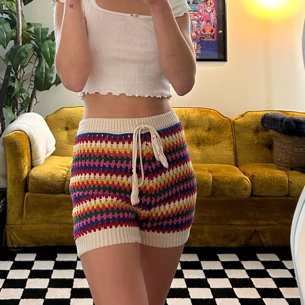 Multicolor Crochet Shorts